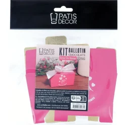 Kit ballotin chocolats fuchsia "Bonne fête maman"-Cerf Dellier Online