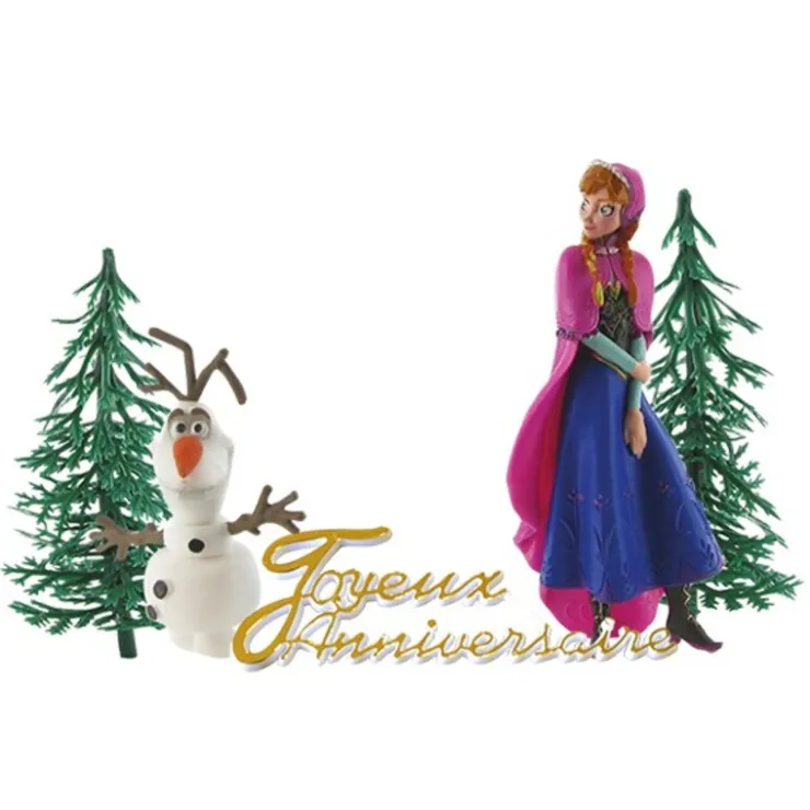 Kit décor gâteau Anna et Olaf-Cerf Dellier Outlet