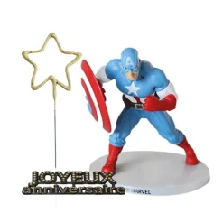 Kit décor gâteau Captain America-Cerf Dellier Outlet