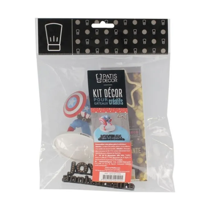 Kit décor gâteau Captain America-Cerf Dellier Outlet