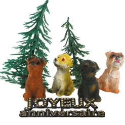 Kit décor Gâteau Chiens-Cerf Dellier