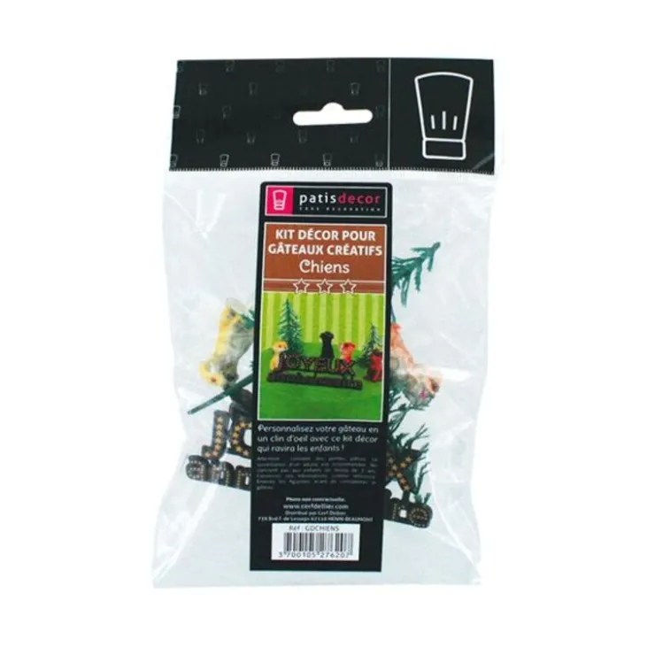 Kit décor Gâteau Chiens-Cerf Dellier