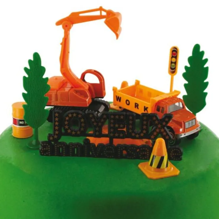 Kit décor gâteau Construction-Cerf Dellier Clearance