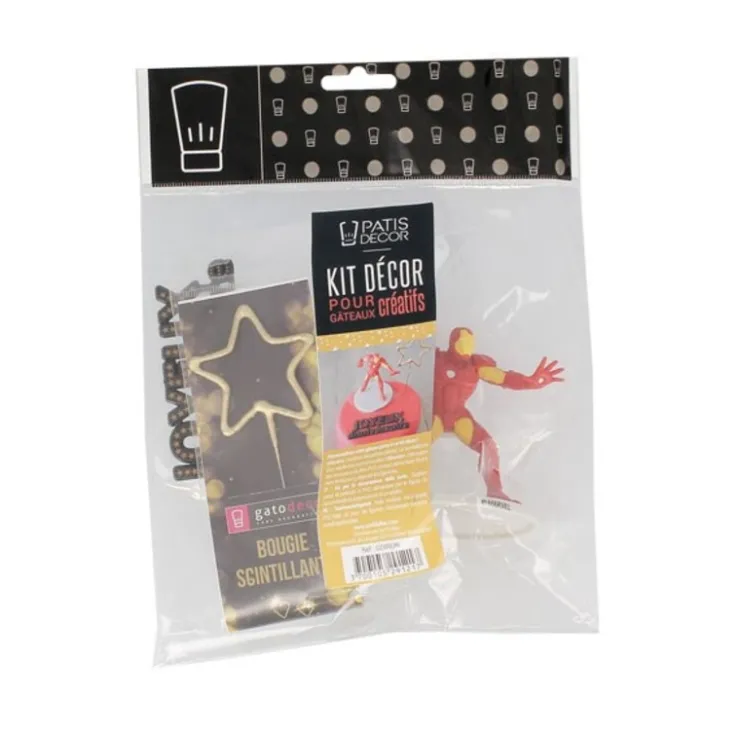 Kit décor gâteau Iron Man-Cerf Dellier Online