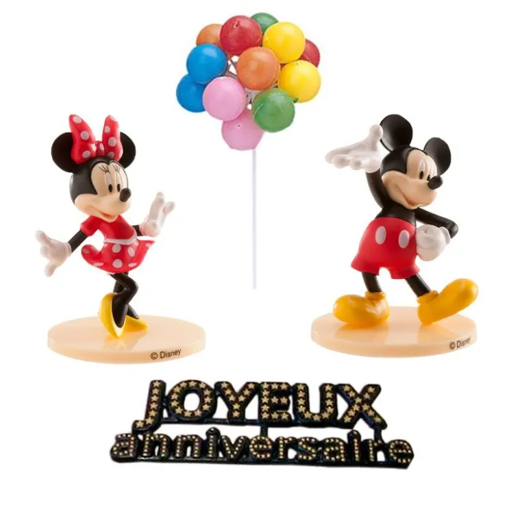 Kit décor gâteau Mickey et Minnie-Cerf Dellier Hot