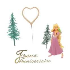 Kit décor gâteau Princesse aux longs cheveux-Cerf Dellier Online