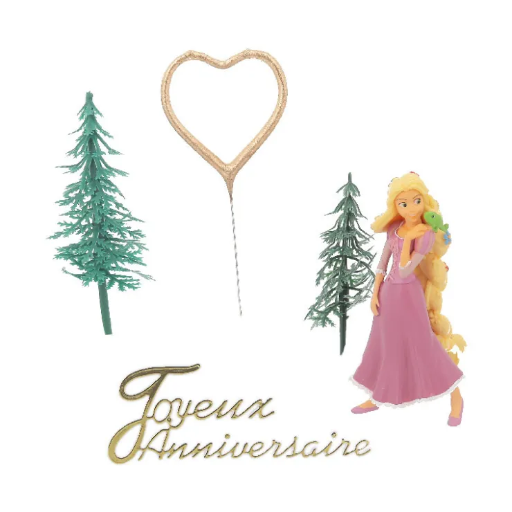 Kit décor gâteau Princesse aux longs cheveux-Cerf Dellier Online