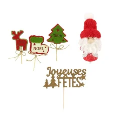 Kit décor Noël feutrine rouge-Cerf Dellier