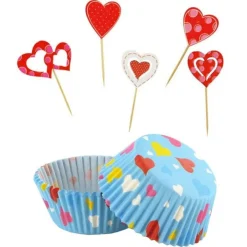 Kit décors cupcakes Saint-Valentin-Cerf Dellier New