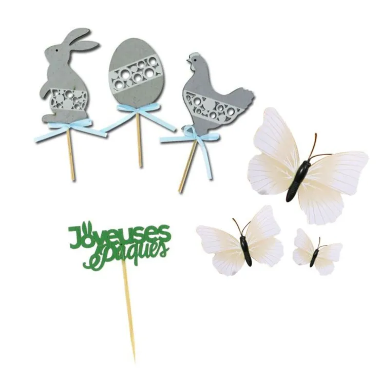 Kit décors de Pâques gris-Cerf Dellier Hot