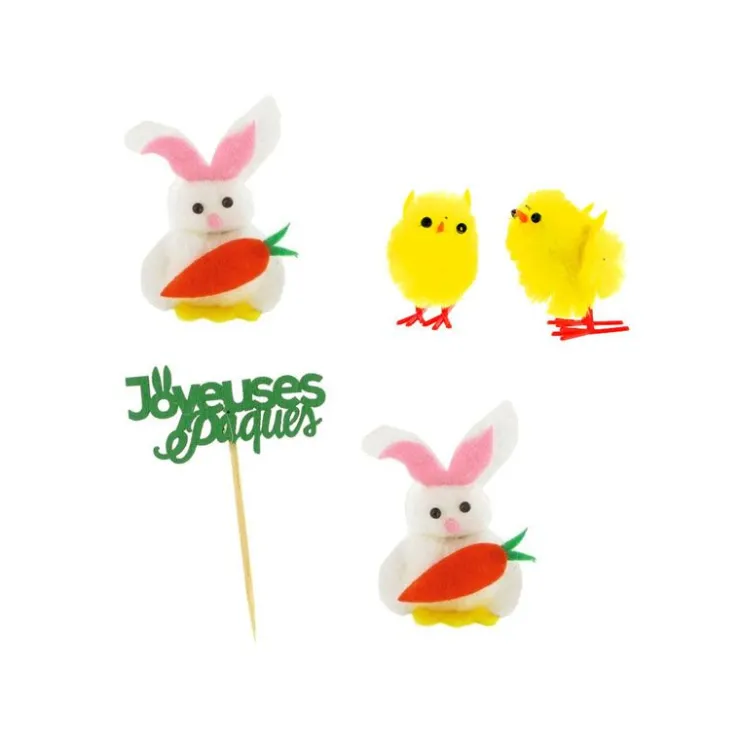 Kit décors de Pâques lapins et poussins chenilles-Cerf Dellier Clearance
