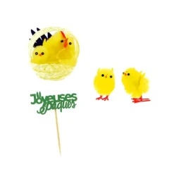 Kit décors de Pâques poussins chenilles-Cerf Dellier Hot