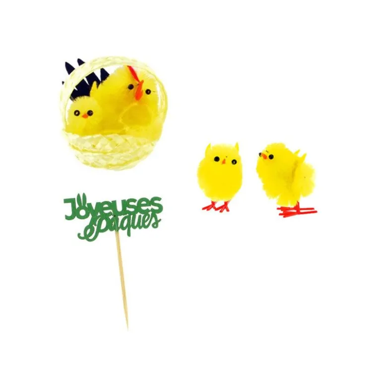 Kit décors de Pâques poussins chenilles-Cerf Dellier Hot