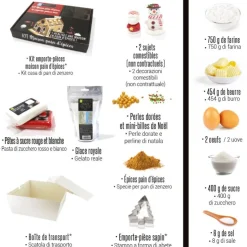 Kit Maison Pain d'Epices emporte-pièces et ingrédients-Cerf Dellier New