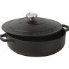 Le Chasseur cocotte basse avec couvercle noire 24 cm-Cerf Dellier Online