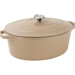 Le Chasseur cocotte ovale avec couvercle ""marron glacé"" 31 x 26 cm-Cerf Dellier New