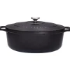 Le Chasseur cocotte ovale avec couvercle noire 17 cm-Cerf Dellier New