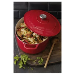 Le Chasseur cocotte ovale avec couvercle rouge 27 x 20 cm-Cerf Dellier Hot
