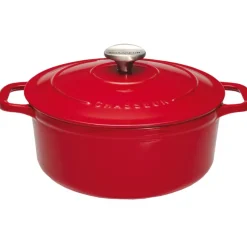 Le Chasseur cocotte ronde avec couvercle rouge 24 cm-Cerf Dellier Outlet