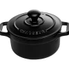 Le Chasseur cocotte ronde avec couvercle noire 10 cm-Cerf Dellier Best
