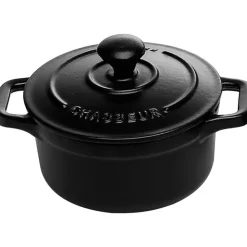 Le Chasseur cocotte ronde avec couvercle noire 10 cm-Cerf Dellier Best