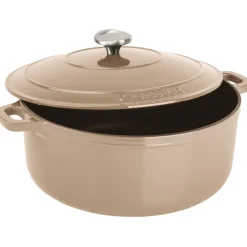 Le Chasseur cocotte ronde avec couvercle ""marron glacé"" 28 cm-Cerf Dellier Sale
