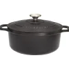 Le Chasseur cocotte ronde avec couvercle noire 18 cm-Cerf Dellier Outlet