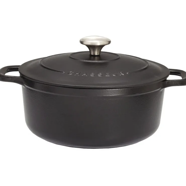Le Chasseur cocotte ronde avec couvercle noire 20 cm-Cerf Dellier Clearance