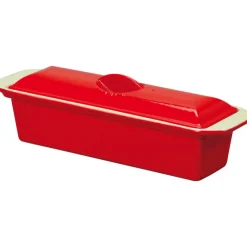 Le Chasseur terrine avec couvercle rouge 28 cm-Cerf Dellier Discount