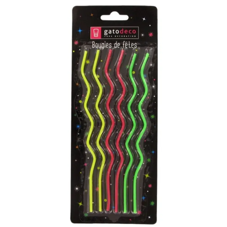 Longues bougies zig-zag (x 6)-Cerf Dellier Outlet