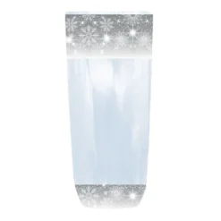 Lot sachets à motif flocons argentés - 10 x 22 cm (x100)-Cerf Dellier