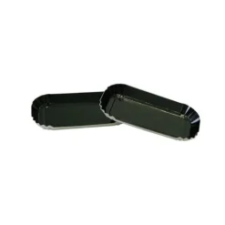 Mini assiette carton rectangle noire 4 x 8 cm (x100)-Cerf Dellier