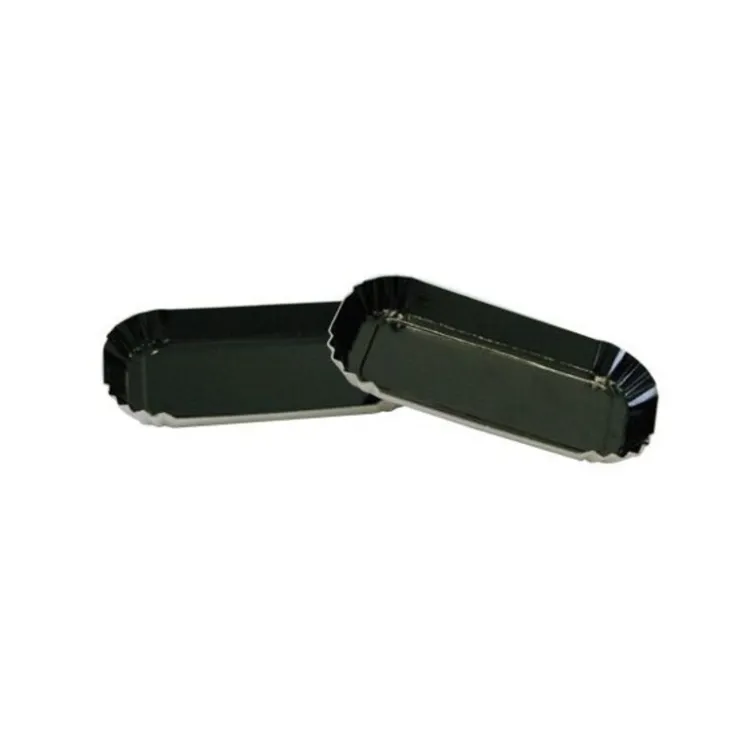 Mini assiette carton rectangle noire 4 x 8 cm (x100)-Cerf Dellier