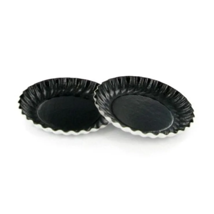Mini assiette carton ronde noire 88 mm (x100)-Cerf Dellier Best