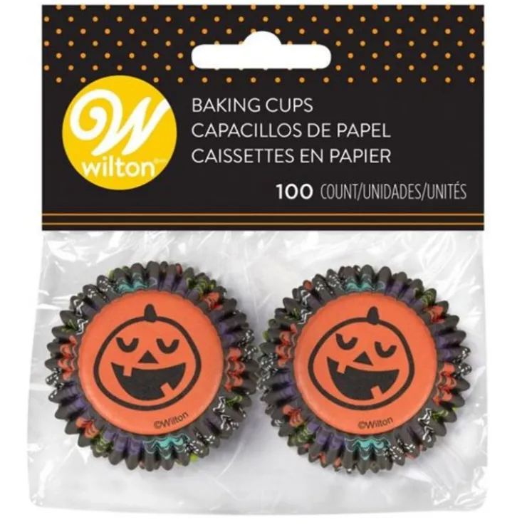 Mini caissette cupcake citrouille Wilton (x100)-Cerf Dellier Online
