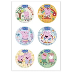 Mini disques azyme Peppa Pig (x6)-Cerf Dellier New