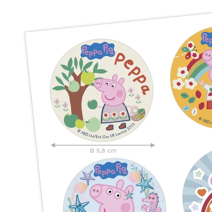 Mini disques azyme Peppa Pig (x6)-Cerf Dellier New