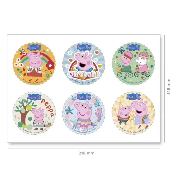 Mini disques azyme Peppa Pig (x6)-Cerf Dellier New