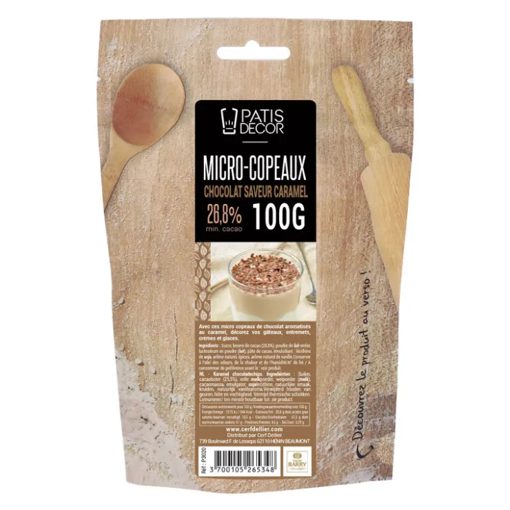 Mini-copeaux de chocolat caramel 100 g-Cerf Dellier
