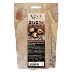Mélange de chunks aux 3 chocolats 250 g-Cerf Dellier