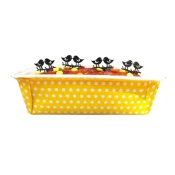 Moule à cake jetable jaune à pois (x4)-Cerf Dellier