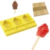 Moule à esquimaux silicone Cupcake + 50 bâtons-Cerf Dellier New