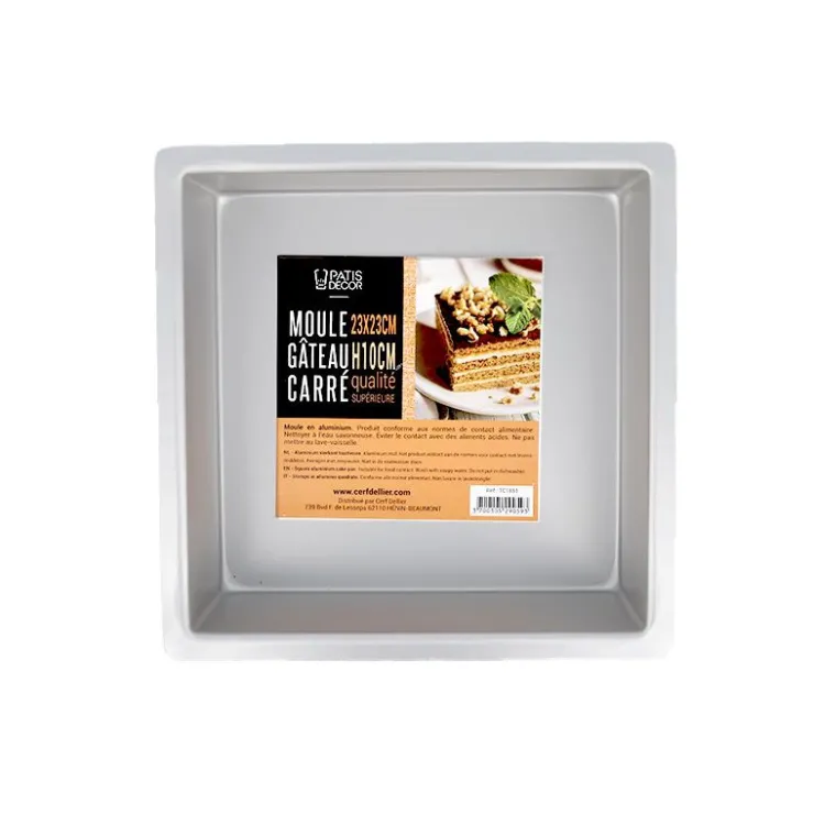 Moule à gâteau carré 23 x 23 cm Hauteur 10 cm-Cerf Dellier Clearance