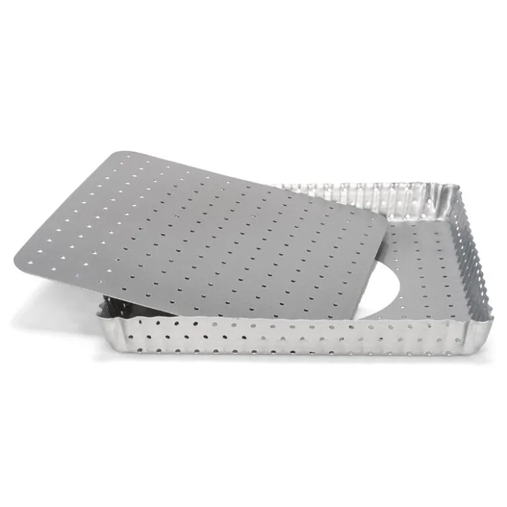 Moule à tarte carré antiadhésif perforé avec fond amovible-Cerf Dellier Clearance