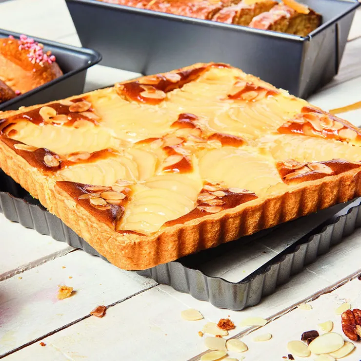 Moule à tarte carrée 23 cm à fond amovible-Cerf Dellier Discount