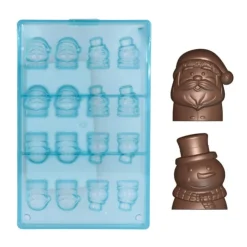Moule chocolat bonhomme de neige et père Noël-Cerf Dellier Discount