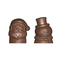 Moule chocolat bonhomme de neige et père Noël-Cerf Dellier Discount