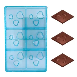 Moule chocolat Carrés 3 coeurs-Cerf Dellier Outlet