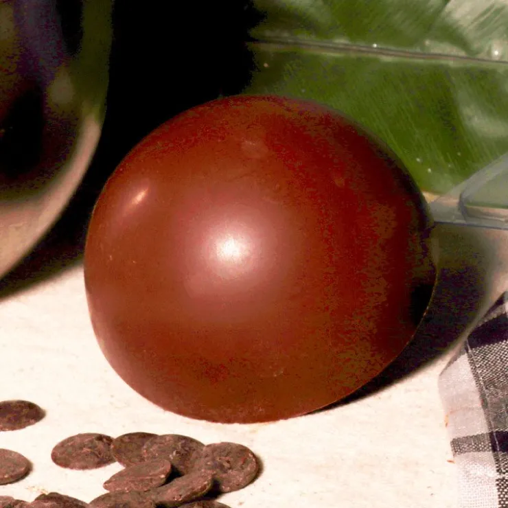 Moule chocolat en 3 parties demi-sphère 10 cm-Cerf Dellier