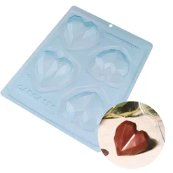 Moule chocolat en 3 parties coeurs origami-Cerf Dellier Hot